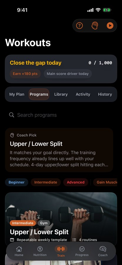 Steel Peak program library with workout photos